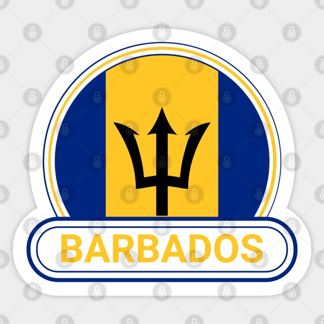 Barbados Country Badge - Barbados Flag Sticker by Yesteeyear